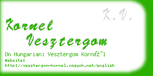 kornel vesztergom business card